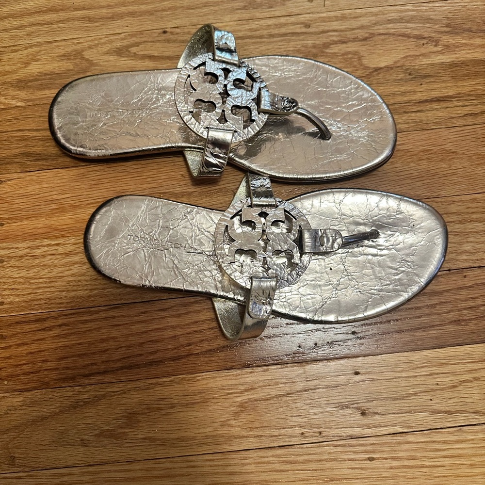 Brand NEW TORY BURCH Miller Soft Sandal Spark Gold Metallic